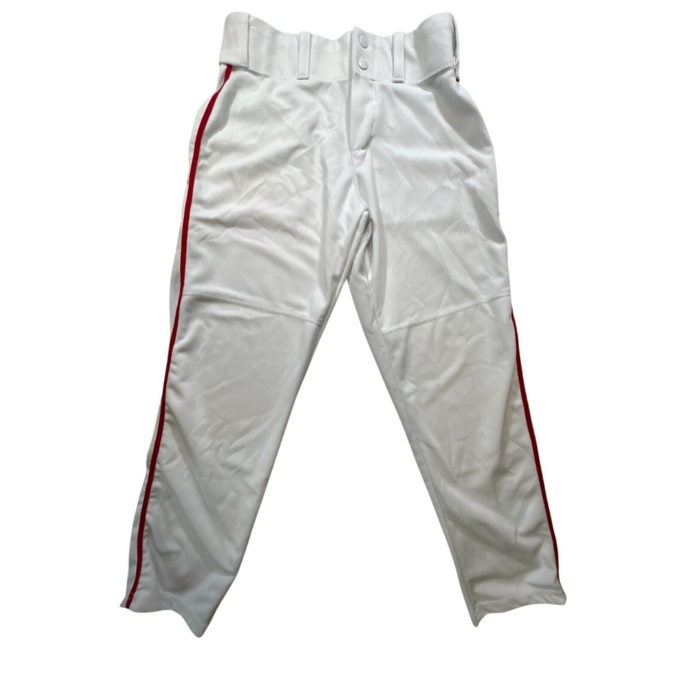Alleson Athletic White Red Piping Youth XL Baseball Pants Uniform